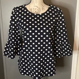 Green Envelope Polka dot top, size medium